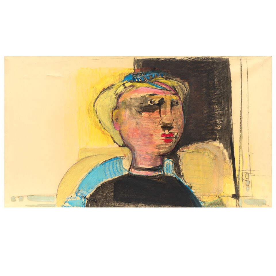 PAUL REBEYROLLE (1926-2002) Tête de Femme (Painted in 1957) (1 of 2)