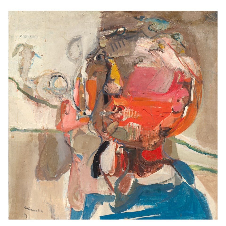 PAUL REBEYROLLE (1926-2002) Un Fumeur (Painted in 1957): PAUL REBEYROLLE (1926-2002) Un Fumeur signed and dated 'Rebeyrolle 57' (lower left) oil on canvas 81 x 81cm (31 7/8 x 31 7/8in). Painted in 1957 Footnotes: Provenance Acquired from the artist by th