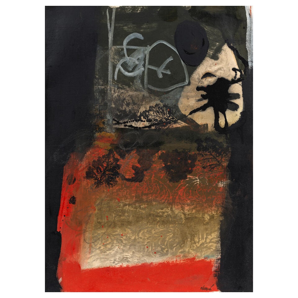 ANTONI CLAVÉ (1913-2005) Untitled (Executed in 1965): ANTONI CLAVÉ (1913-2005) Untitled signed 'Clavé' (lower right); signed and dated 'Clavé 1965' (on the reverse) oil and gouache on paper laid down on canvas 73.4 x 54.2cm (28 7/8 x 21 5/