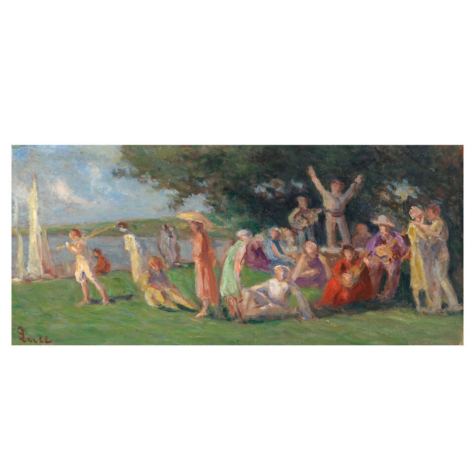 MAXIMILIEN LUCE (1858-1941) Fête champêtre au bord de l'eau (1 of 2)