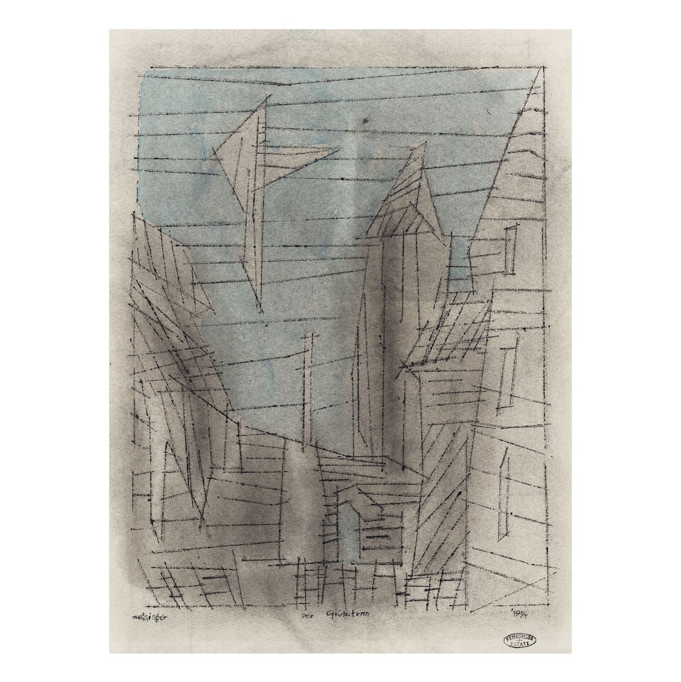 LYONEL FEININGER (1871-1956) Der Grützturm (Executed in 1954) (1 of 2)