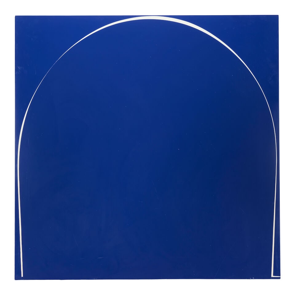 IAN DAVENPORT (B. 1966) Poured Painting: Blue/White (Painted in 1997) (1 of 2)