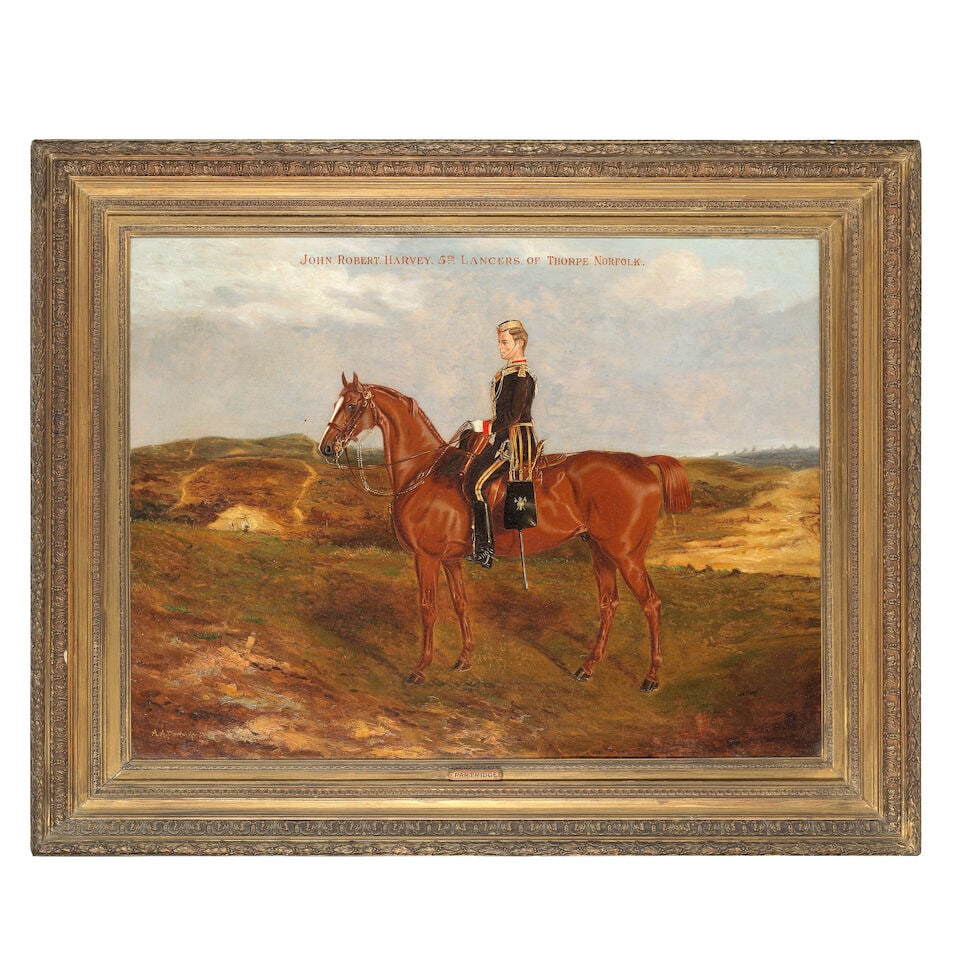 Alfred A. Partridge (British, 19th Century) Portrait of John Robert Harvey, 5th Lancers of Thorp... - 3