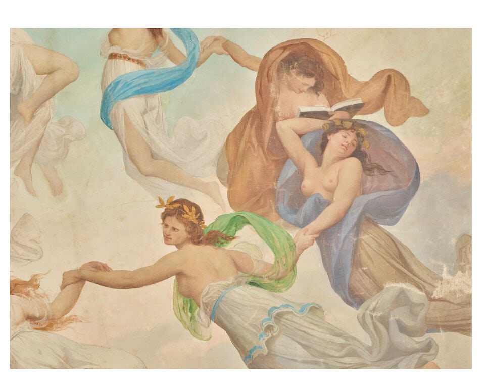 Italian School, 20th Century A ceiling painting of dancing nymphs - 4