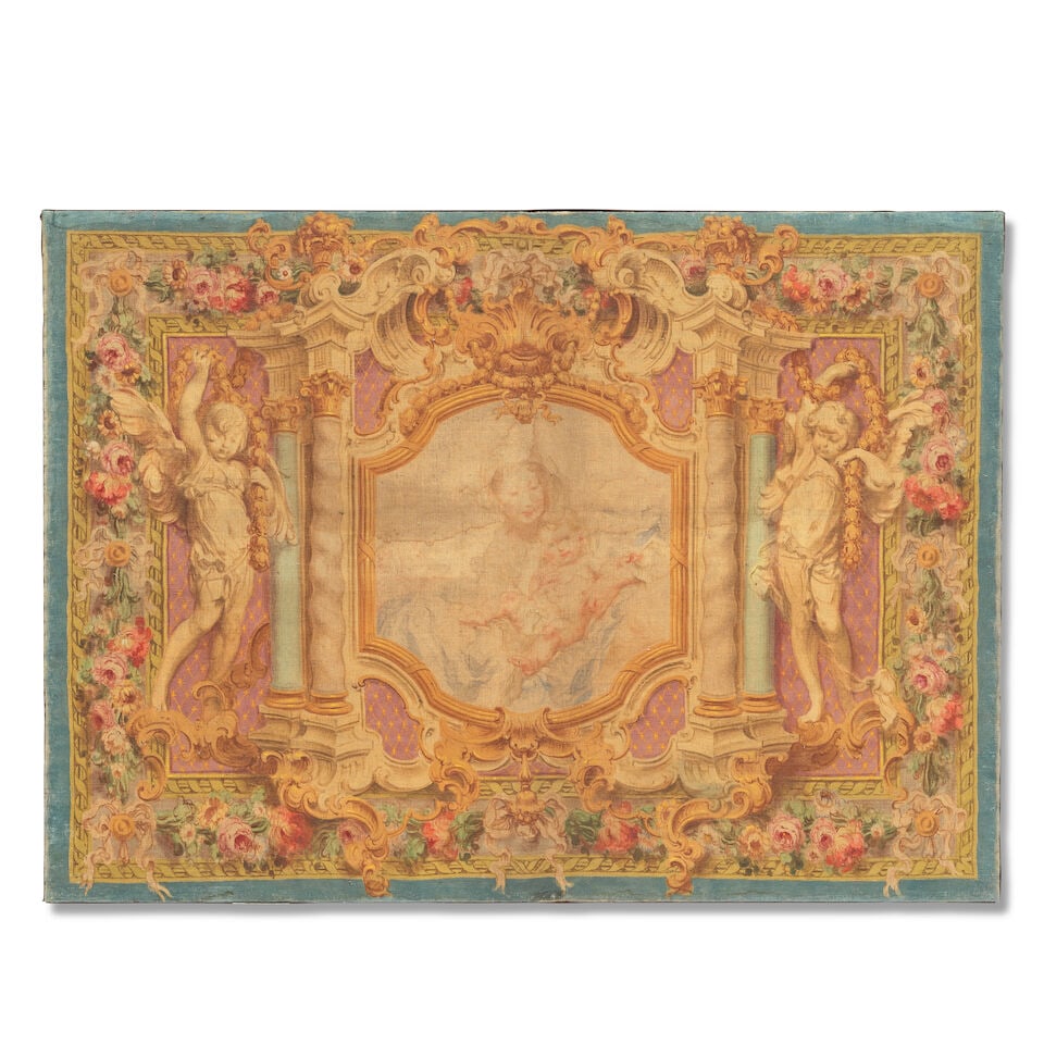 Mattia Traverso (Italian, 1885-1956) Four painted panels in imitation of tapestries: - 2