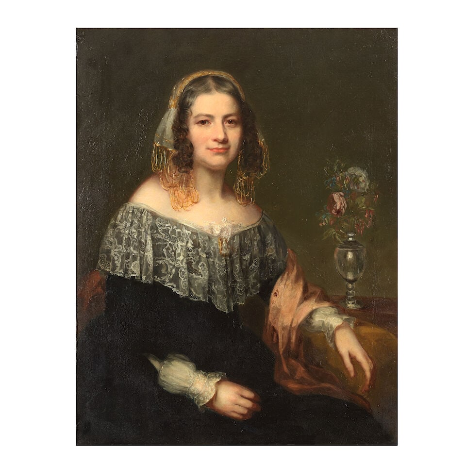 Robert Faulkner (British, active circa 1847-1862) A pair of portraits, thought to be of Miss Ell... - 2