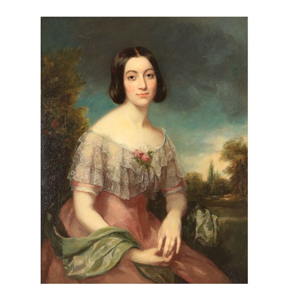 Robert Faulkner (British, active circa 1847-1862) A pair of portraits, thought to be of Miss Ell... - 5