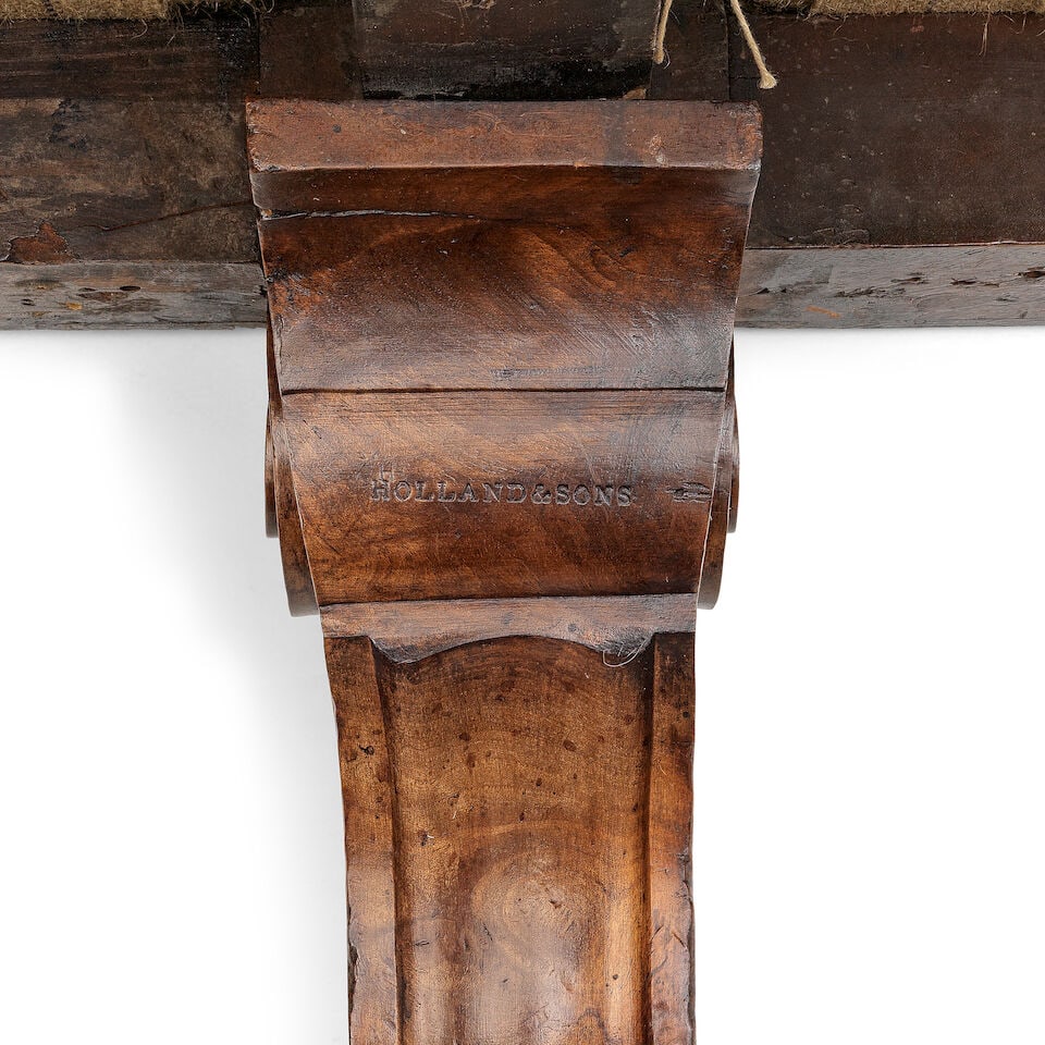 A pair of early Victorian walnut D-shaped 'hall' or 'window' seats by Holland and Sons 1850-1860... - 2