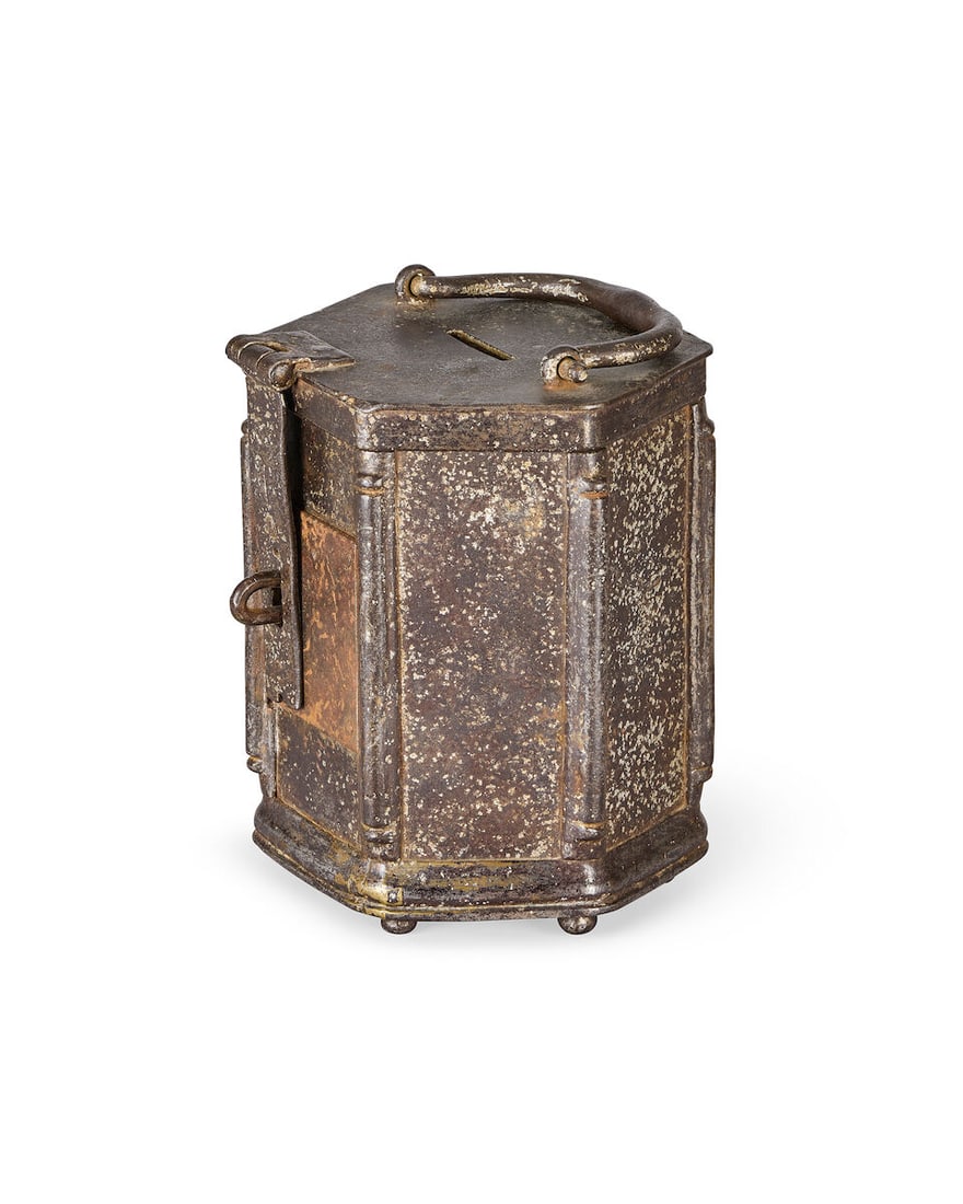 A patinated iron, brass and tinned metal apothecary box Probably French, 16th century - 2