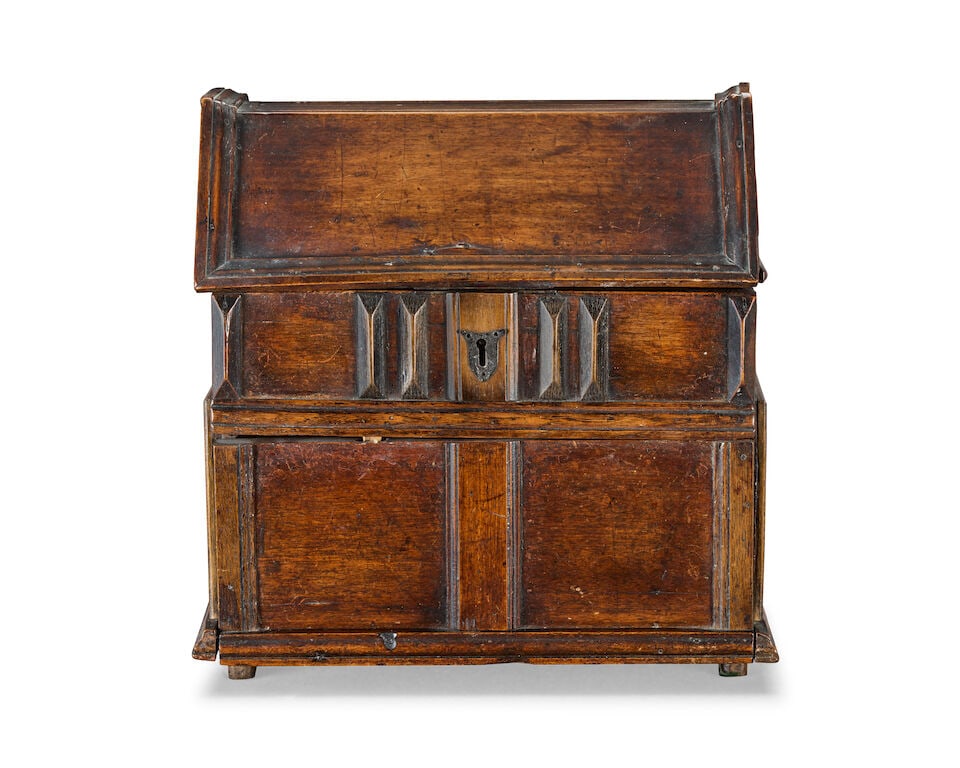An English panelled oak table casket Probably late 16th/early 17th century and later (1 of 5)