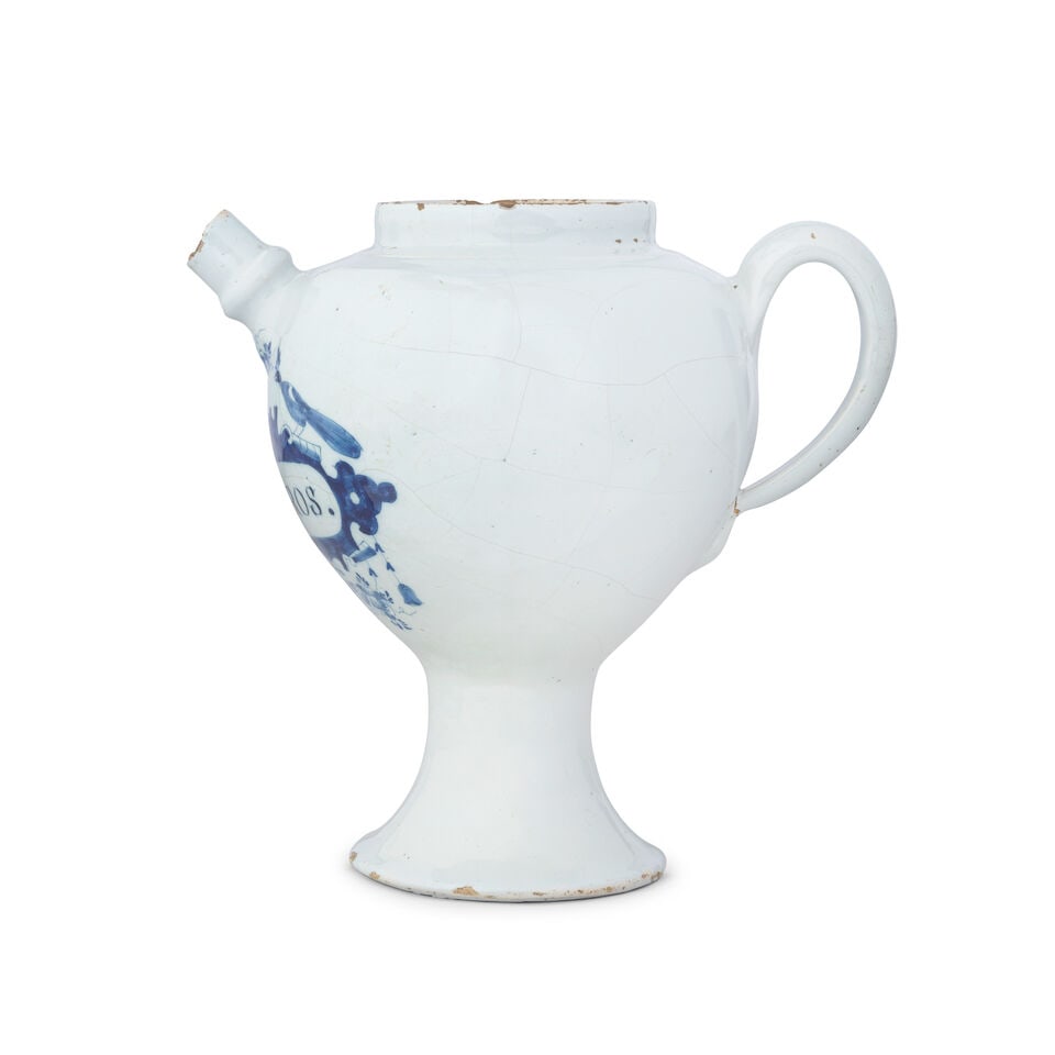 A Dutch Delftware syrup jar, 18th century - 2