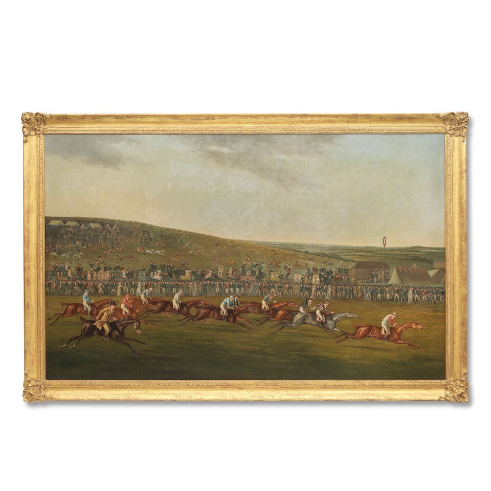 Attributed to Samuel Henry Alken (British, 1810-1894) The Finish of the 1818 Derby, Sam Chifney ... - 2