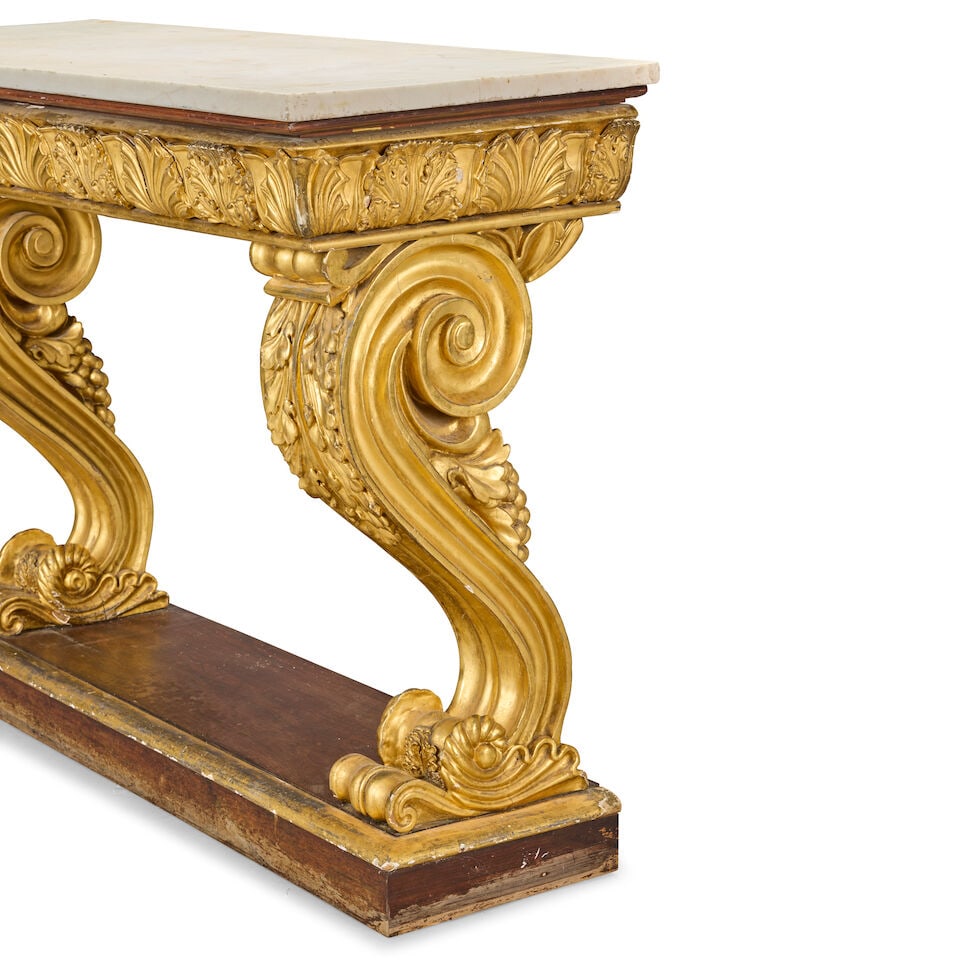 A William IV giltwood, gilt composition and rosewood console table Circa 1835 - 2