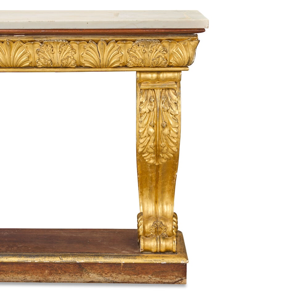 A William IV giltwood, gilt composition and rosewood console table Circa 1835 - 3