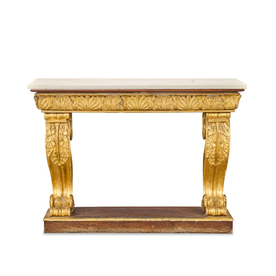 A William IV giltwood, gilt composition and rosewood console table Circa 1835 - 5