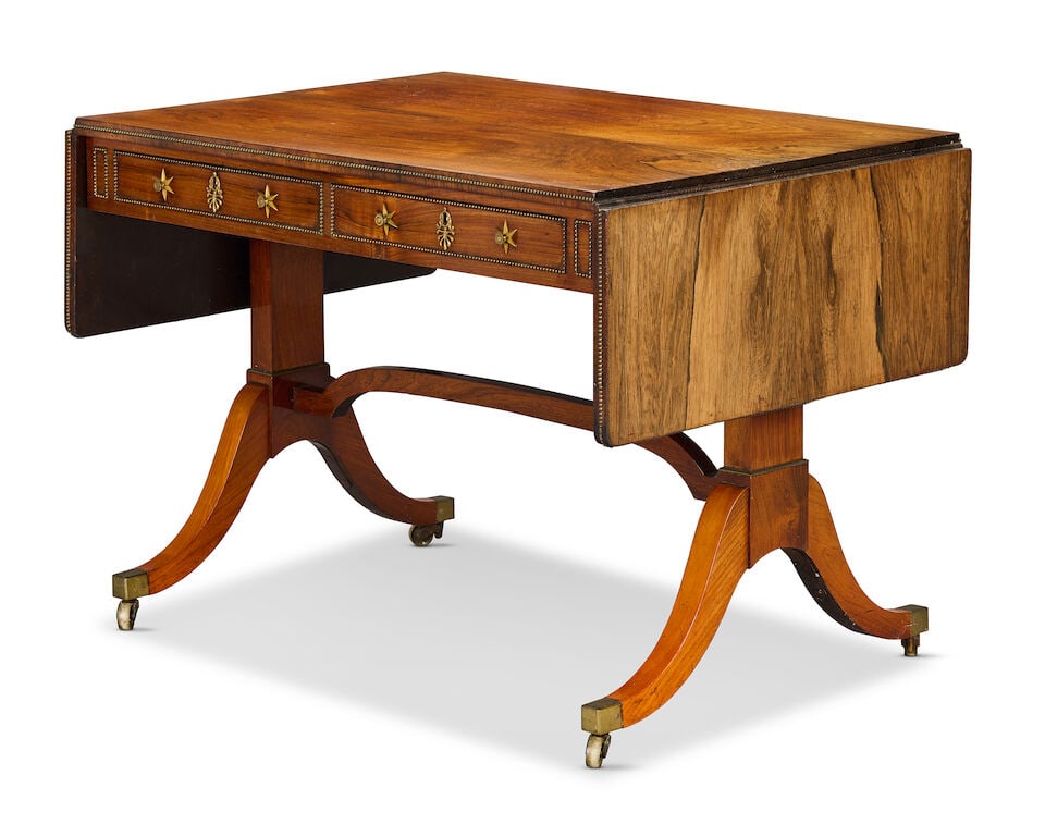 A Regency brass mounted rosewood sofa table In the manner of John McLean - 3