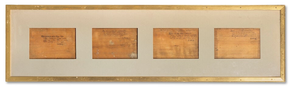 A set of four Italian straw work biblical pictures apparently depicting scenes from 'The Return ... - 2