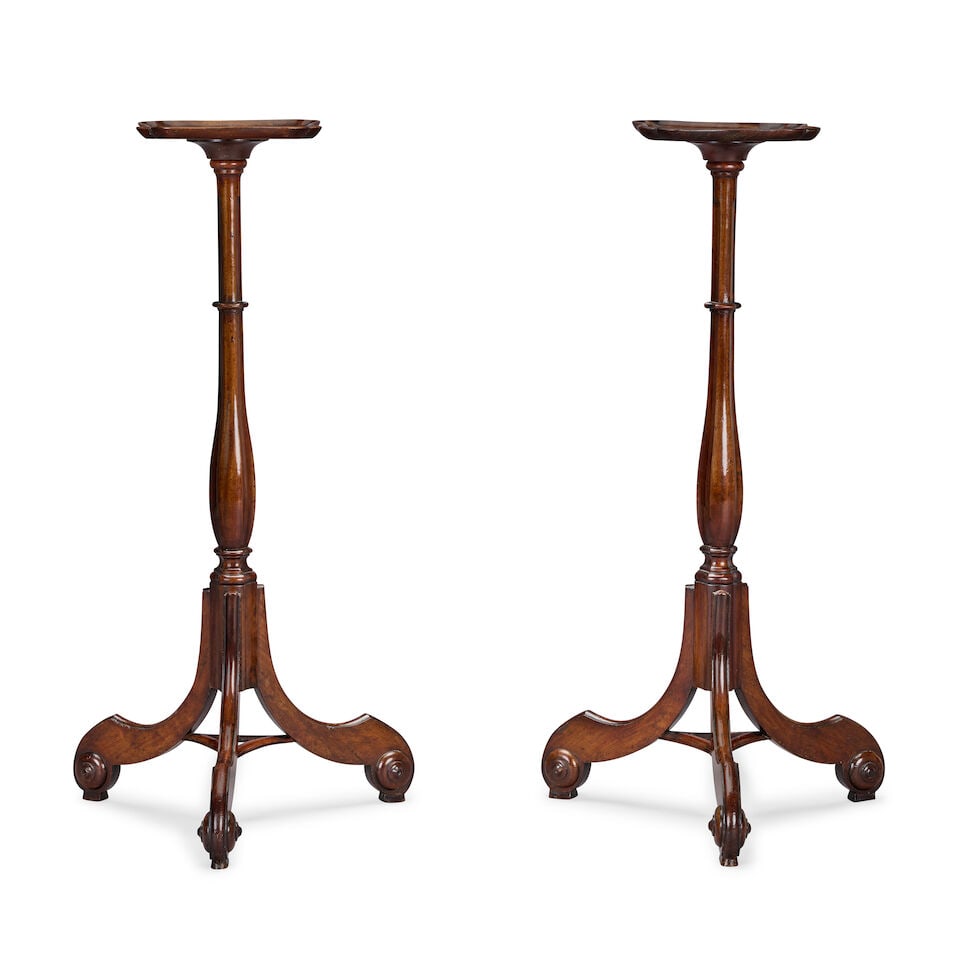 A pair of Anglo-Dutch mahogany candlestands or torchères Probably 18th century (2) (1 of 3)