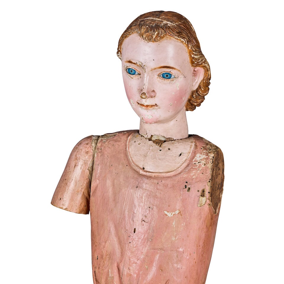 Two carved and polychrome wood decorated processional figures Southern European, perhaps Spanis... - 4