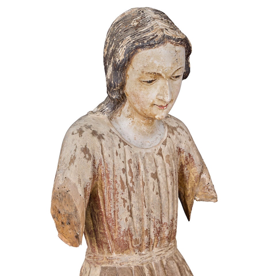 Two carved and polychrome wood decorated processional figures Southern European, perhaps Spanis... - 5