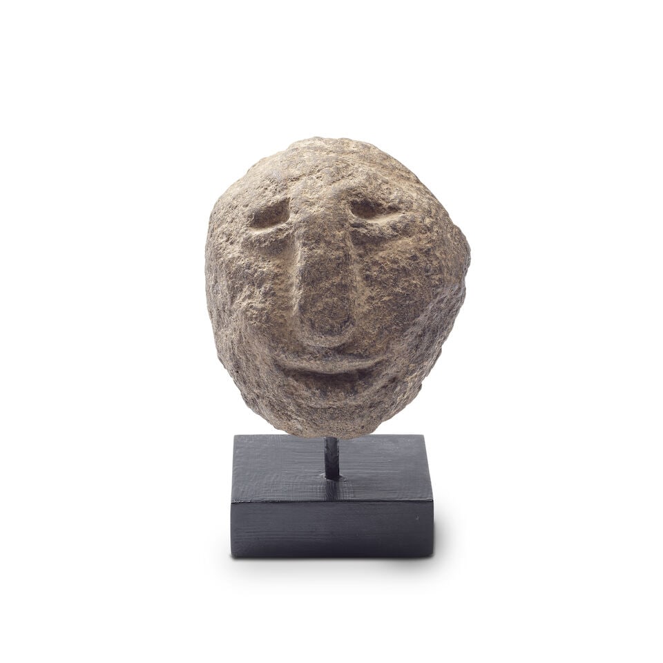 A carved limestone head in the Celtic style - 3