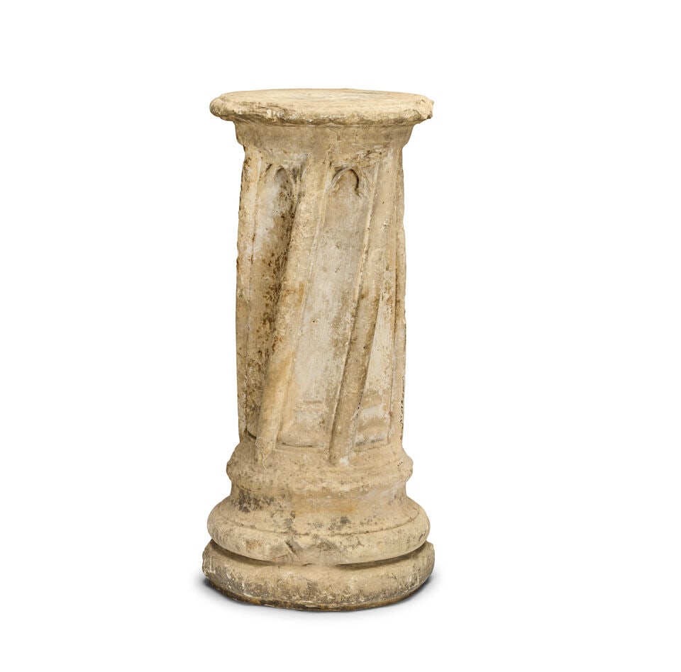 An unusual carved sandstone pedestal English or French, probably late 15th/early 16th century (1 of 2)
