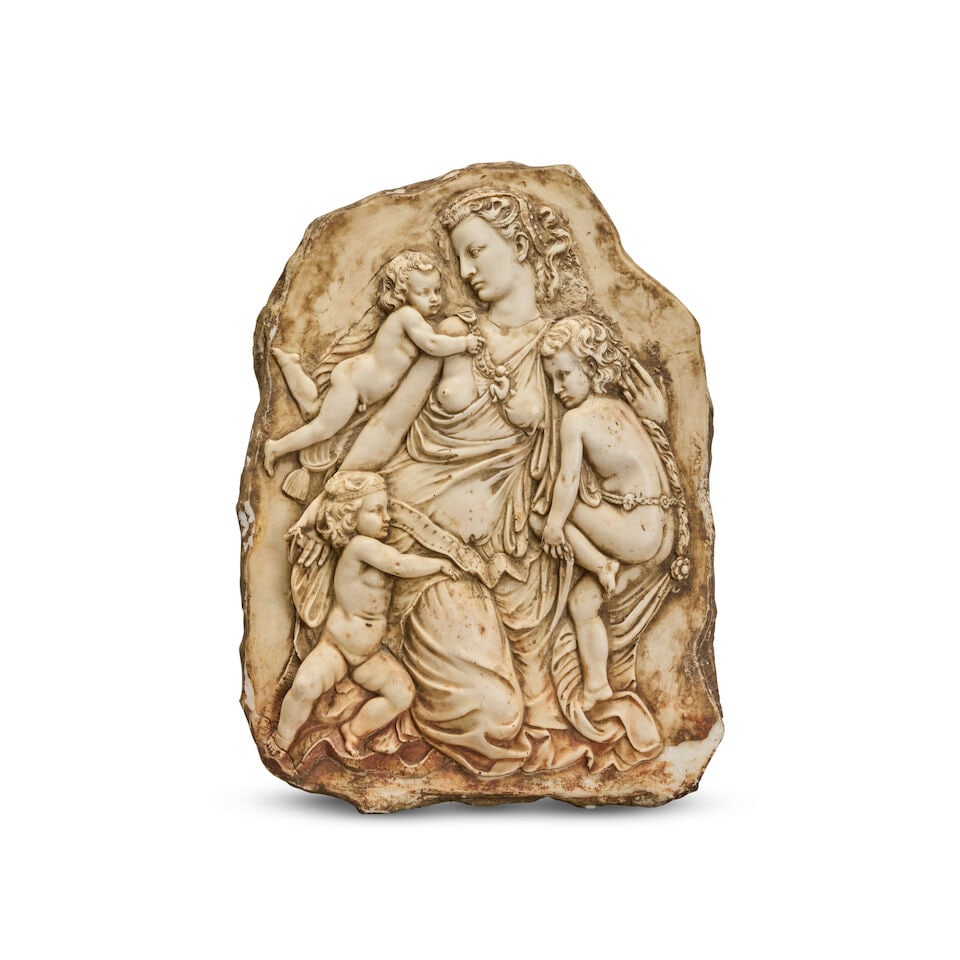 After Francesco de' Rossi, called Salviati (Italian, 1510-1563): A carved marble relief depictin... (1 of 5)