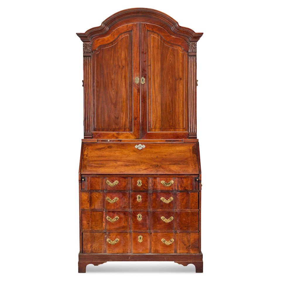 A rare Dutch or Dutch Colonial mid 18th century padouk bureau cabinet1740-1760, possibly of Indi... (1 of 6)