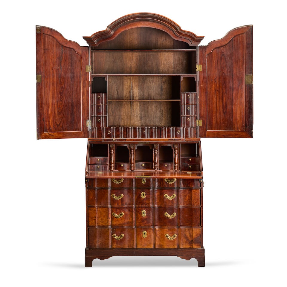 A rare Dutch or Dutch Colonial mid 18th century padouk bureau cabinet1740-1760, possibly of Indi... - 4