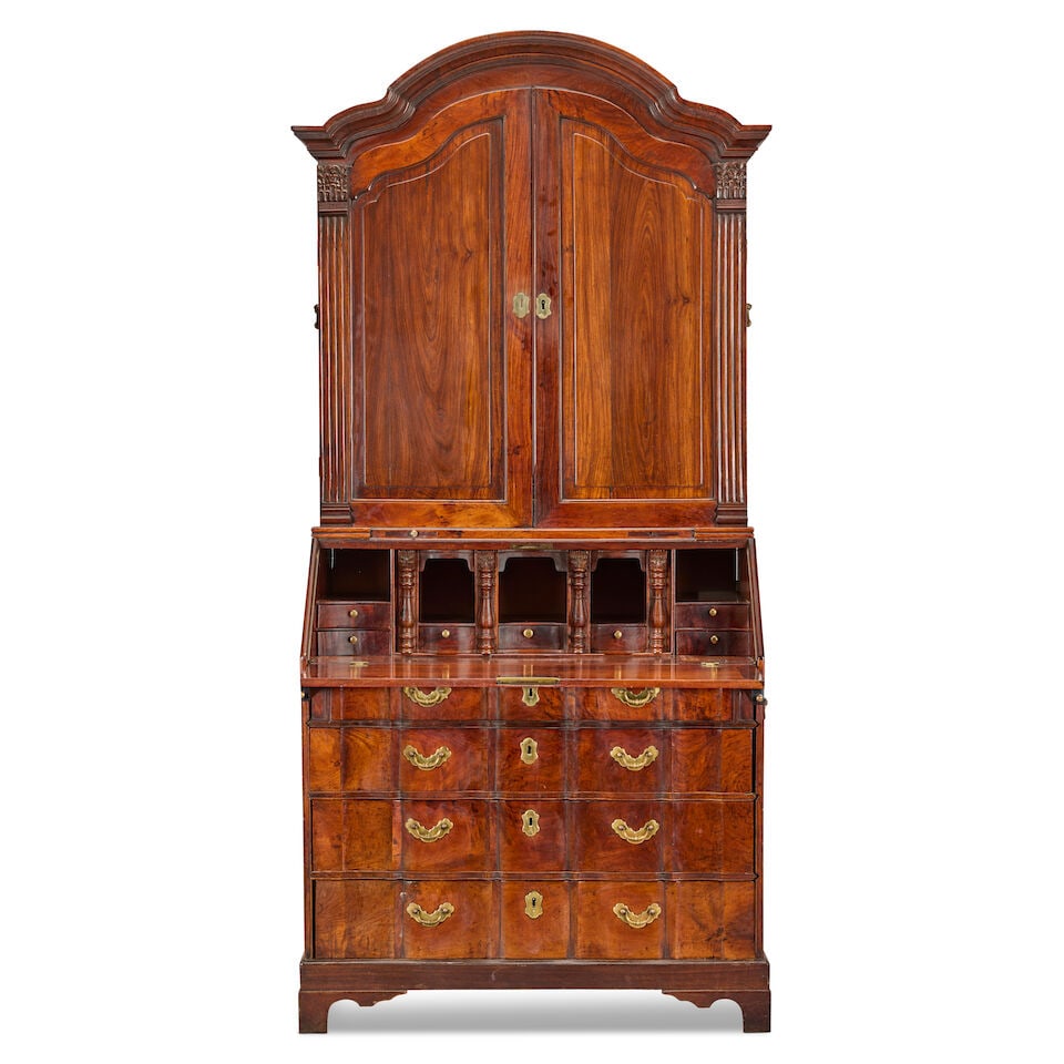 A rare Dutch or Dutch Colonial mid 18th century padouk bureau cabinet1740-1760, possibly of Indi... - 6
