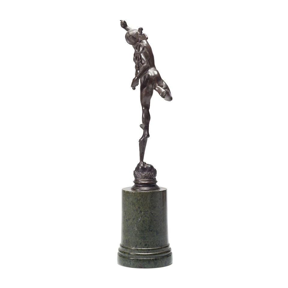 After Giambologna (Italian, 1529-1608): A late 19th century patinated bronze model of Mercury - 3