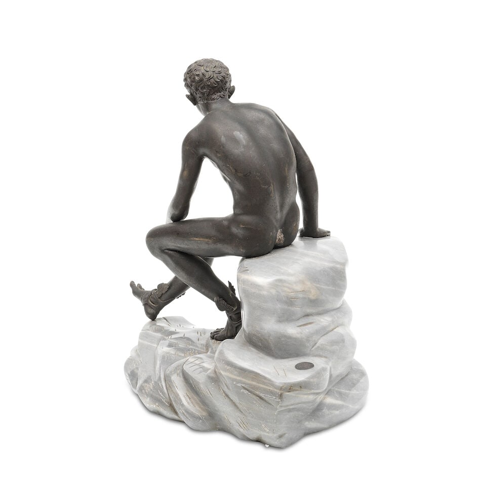 After the antique: An early 20th century Italian Grand Tour type patinated bronze and grey marbl... - 3
