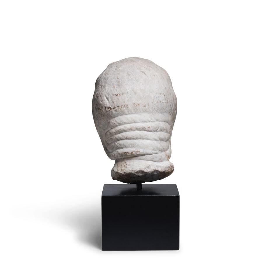 A Roman-style marble portrait bust head of a woman - 2