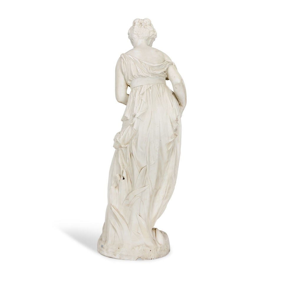 An impressive late 19th century Vion et Baury biscuit porcelain figure of a classical female wat... - 3
