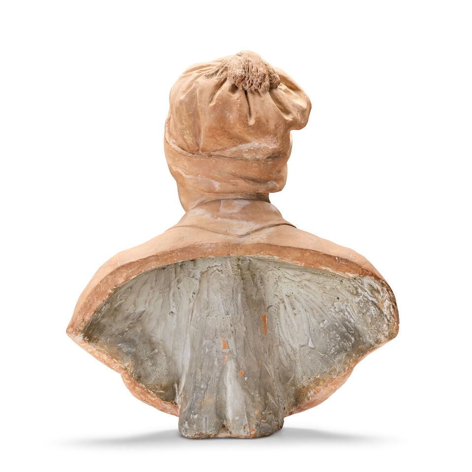 Attributed to John van Nost the Younger (Flemish/British, 1713-1780): A sculpted terracotta bust... - 2