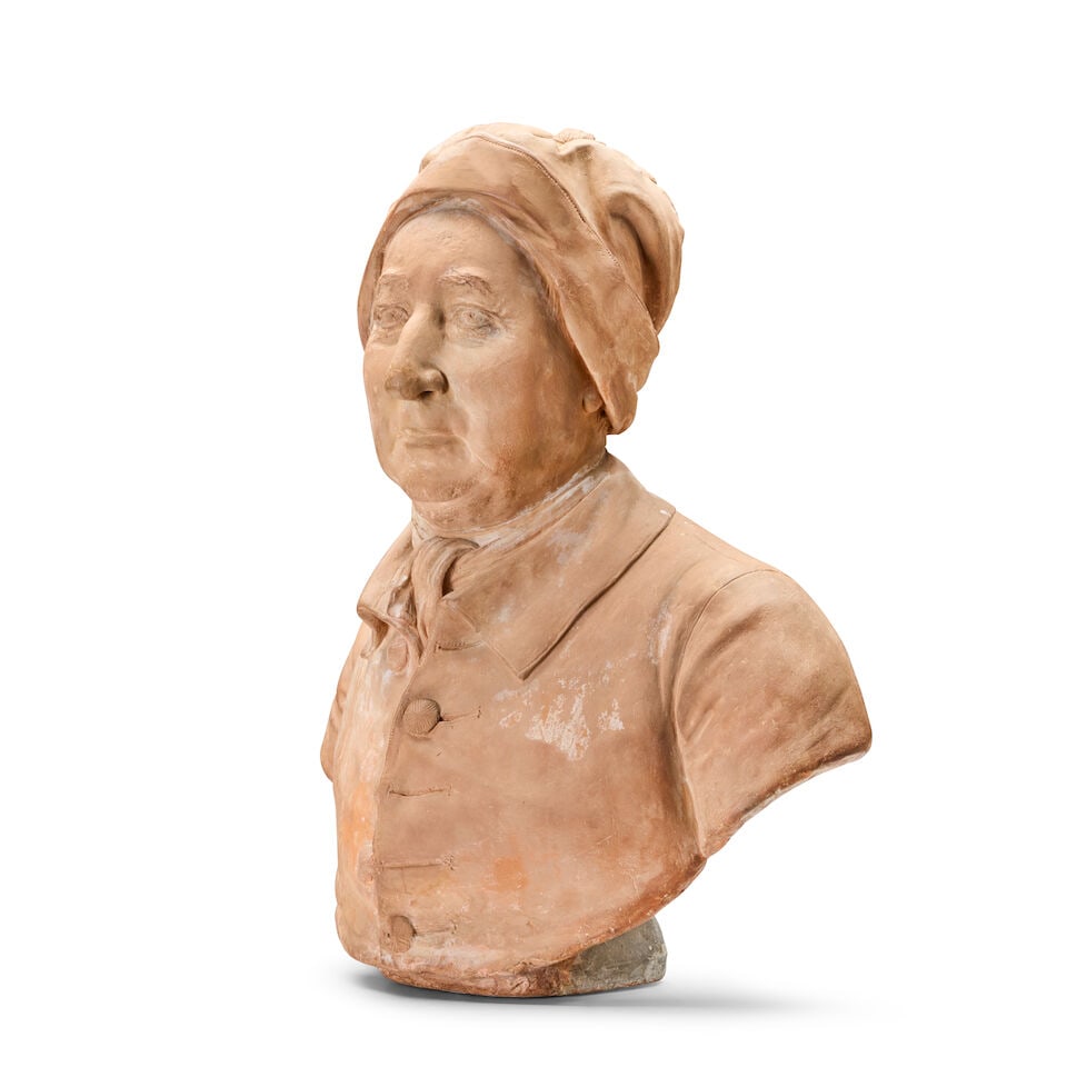 Attributed to John van Nost the Younger (Flemish/British, 1713-1780): A sculpted terracotta bust... - 3