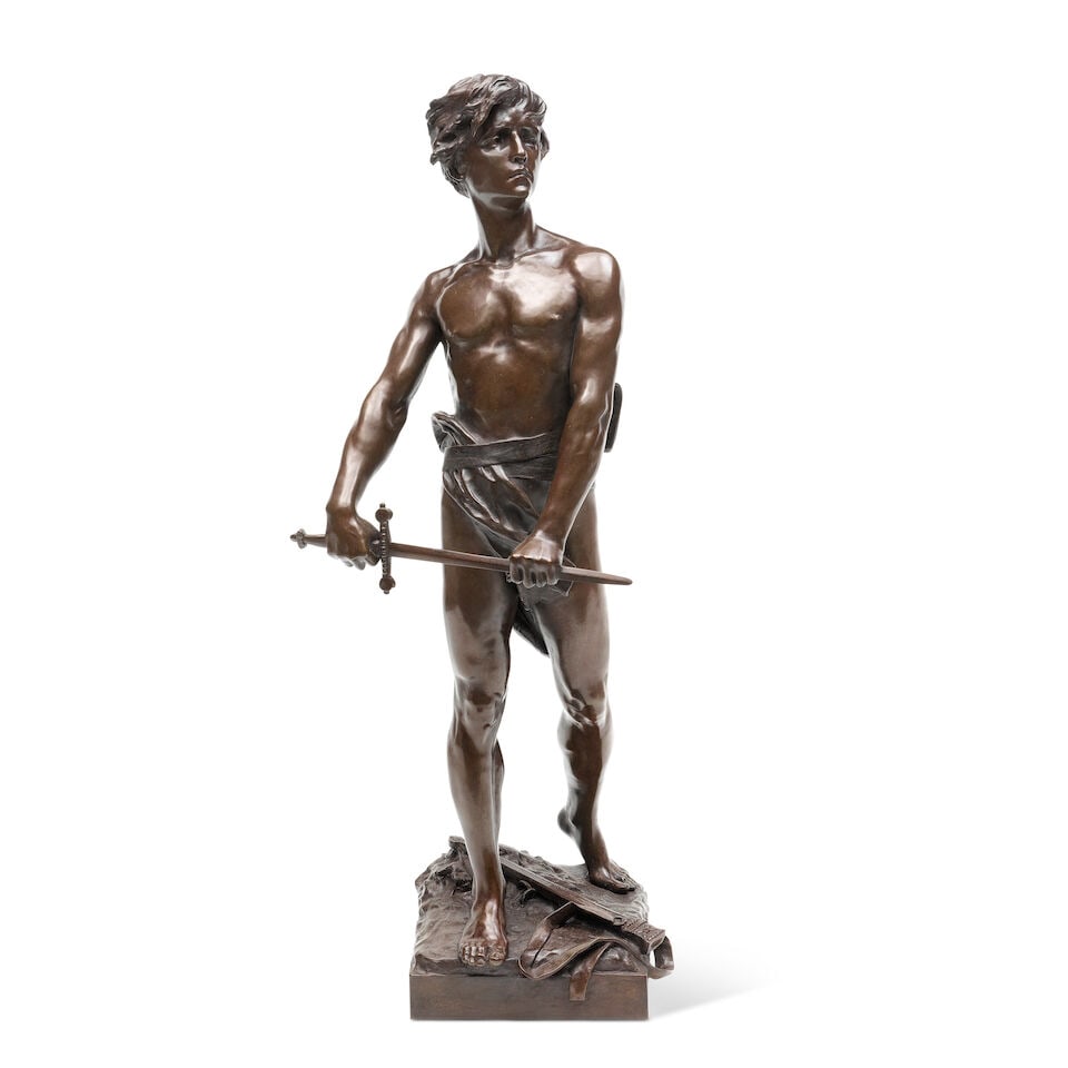 Raoul Francois Larche (French, 1860-1912): A patinated bronze of figure of 'Vingst Ans' (1 of 4)