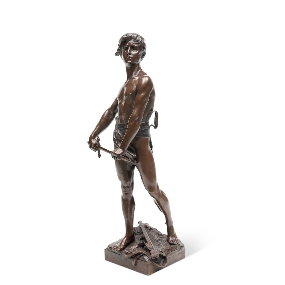Raoul Francois Larche (French, 1860-1912): A patinated bronze of figure of 'Vingst Ans' - 3
