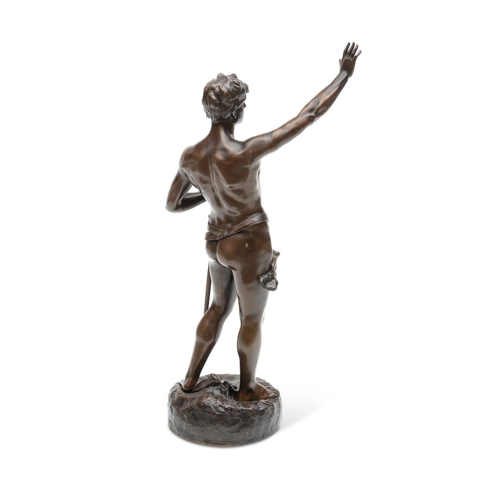 After Oscar Ruffony (Franco-Swiss, 1874-1946): A patinated bronze figure of 'Le Serment' - 4