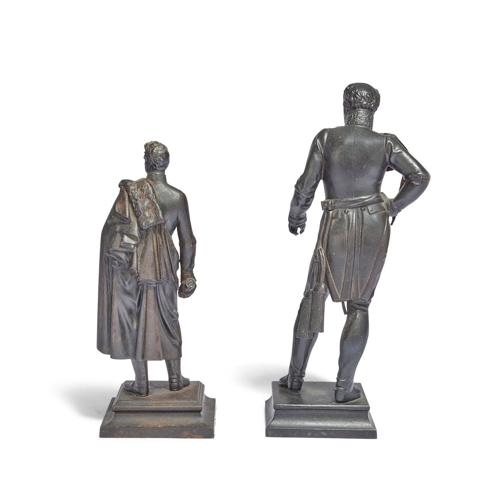 A second quarter 19th century cast iron figure of the Duke of Wellington together with a simila... - 2