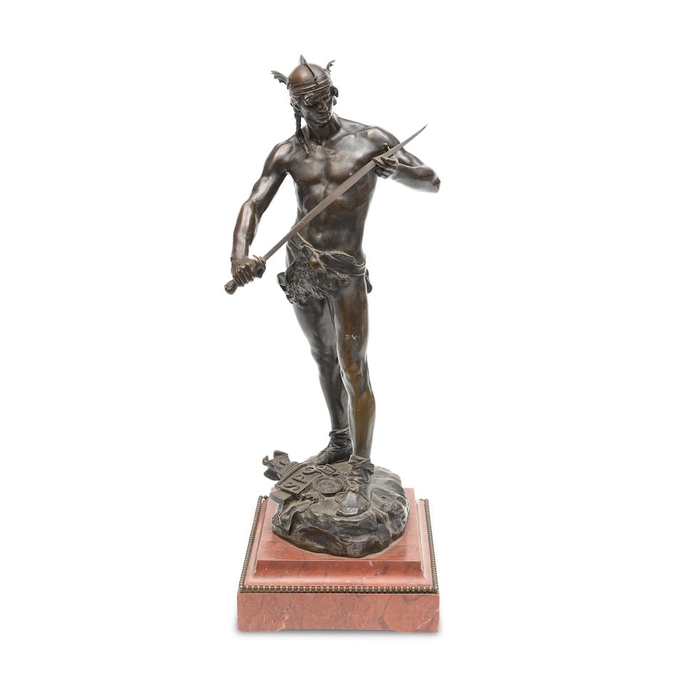 Andre Paul Arthur Massoulle (French 1851-1901): A patinated bronze figure of a Gaul warrior - 2
