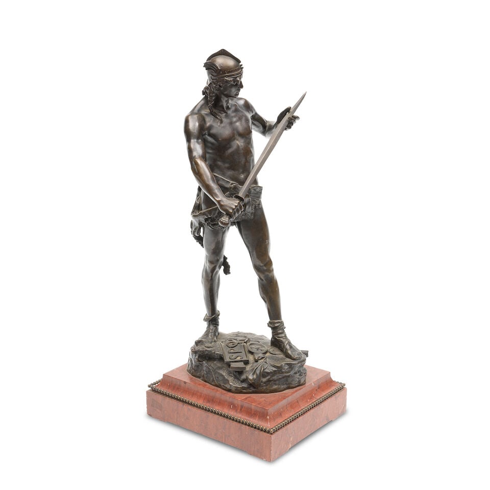 Andre Paul Arthur Massoulle (French 1851-1901): A patinated bronze figure of a Gaul warrior - 3
