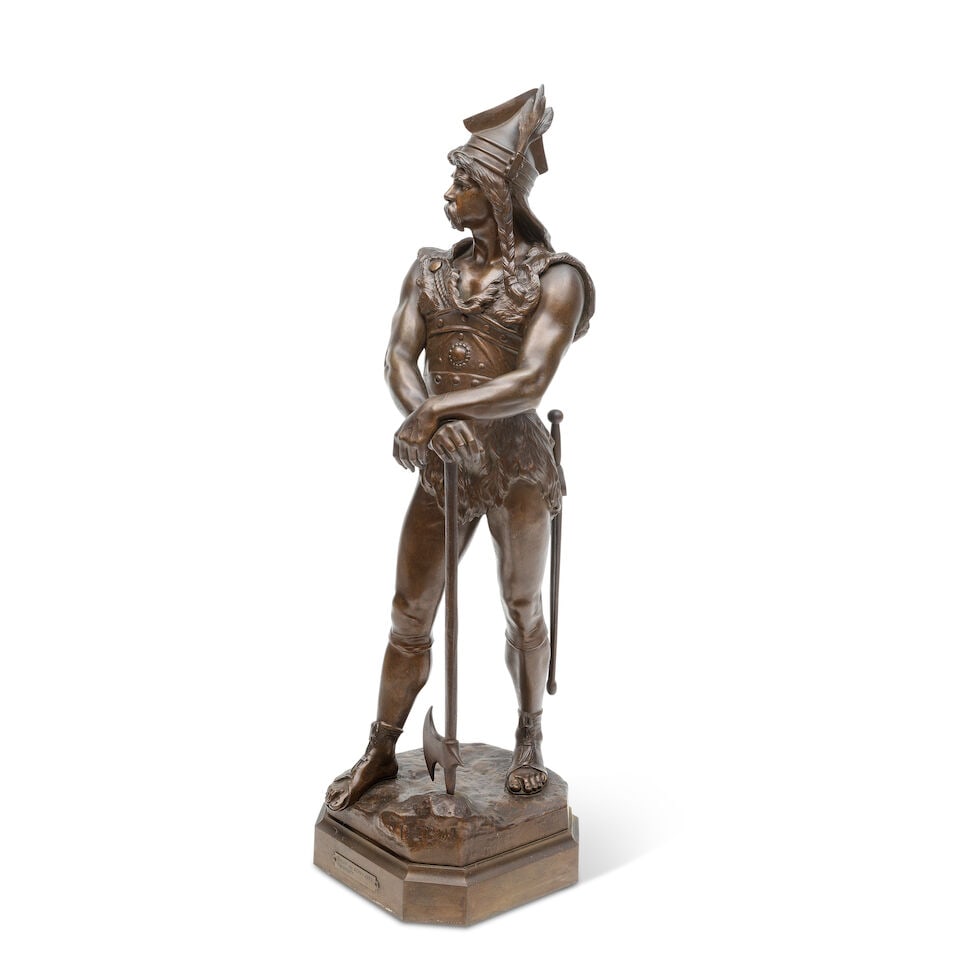 Marcel Debut (French, 1865-1933): A patinated bronze figure of 'Vercingetor' - 4