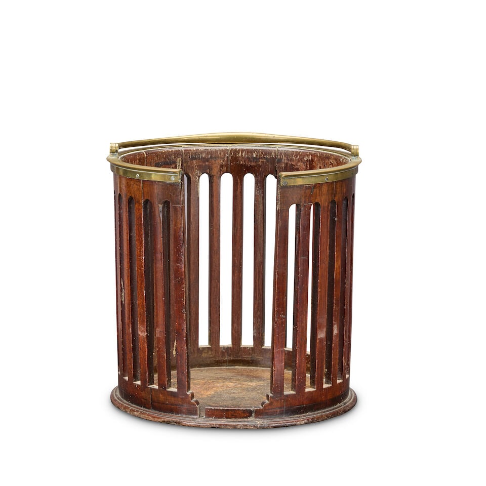 A 19th century brass bound mahogany plate bucket - 2