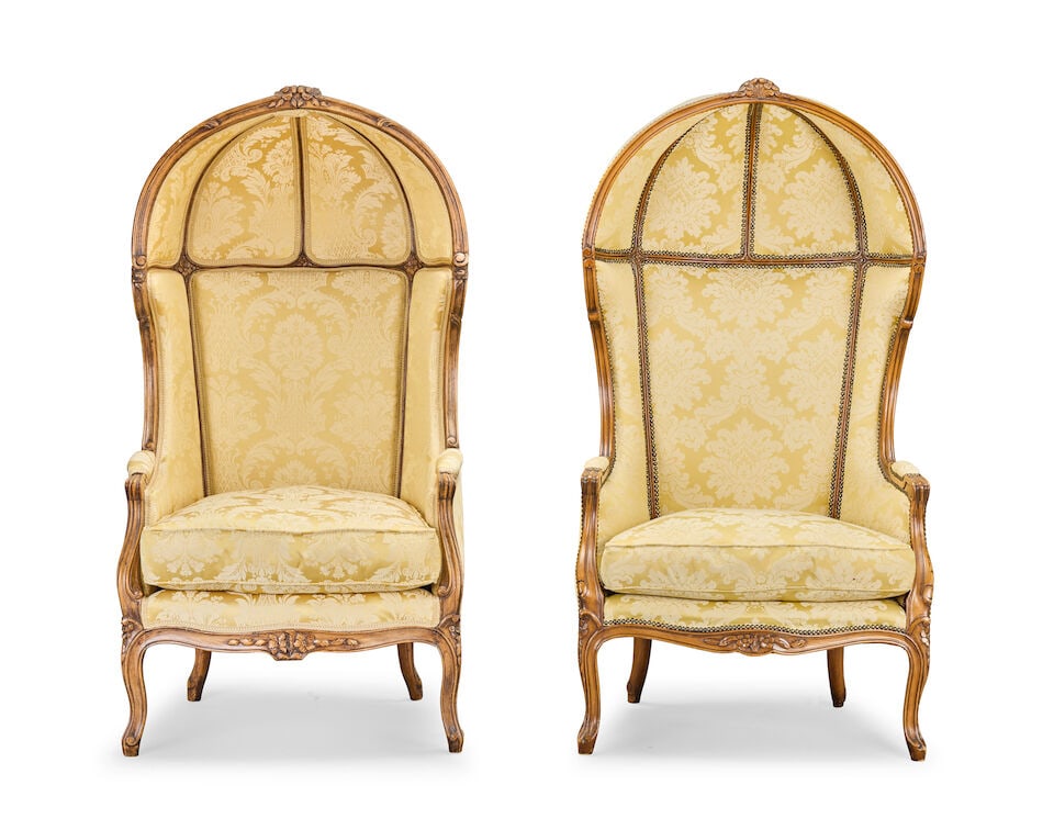 A matched pair of French stained beech porters' bergèresIn the Louis XV style (2) - 3