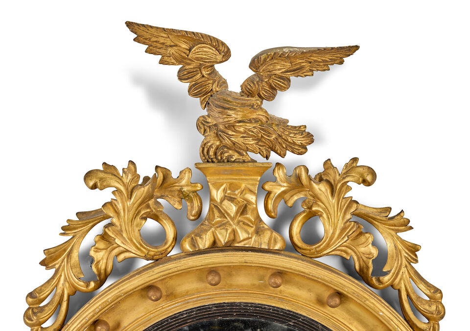 A 19th century giltwood convex mirror - 3