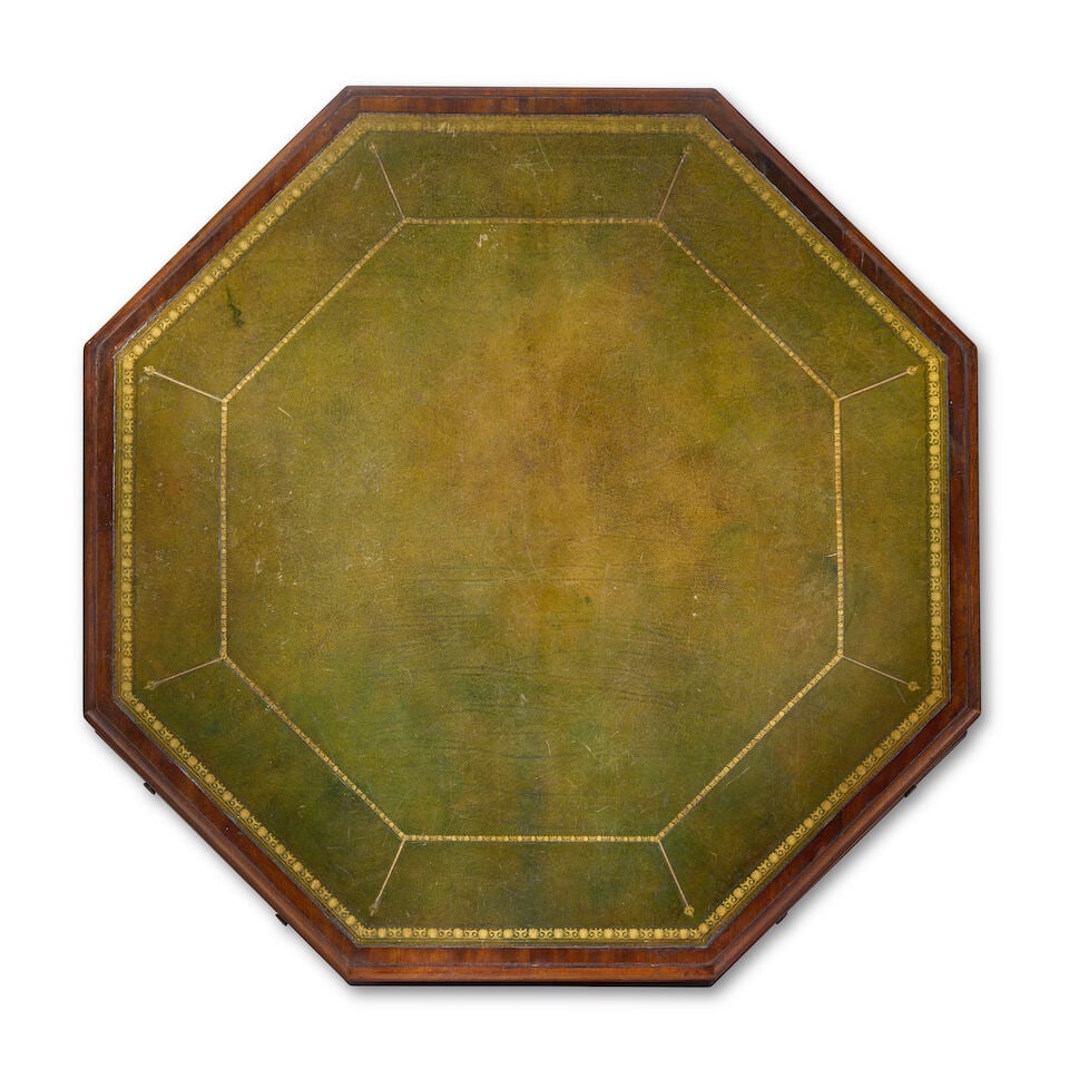 A William IV or early Victorian mahogany octagonal drum top library table 1835-1850 - 2