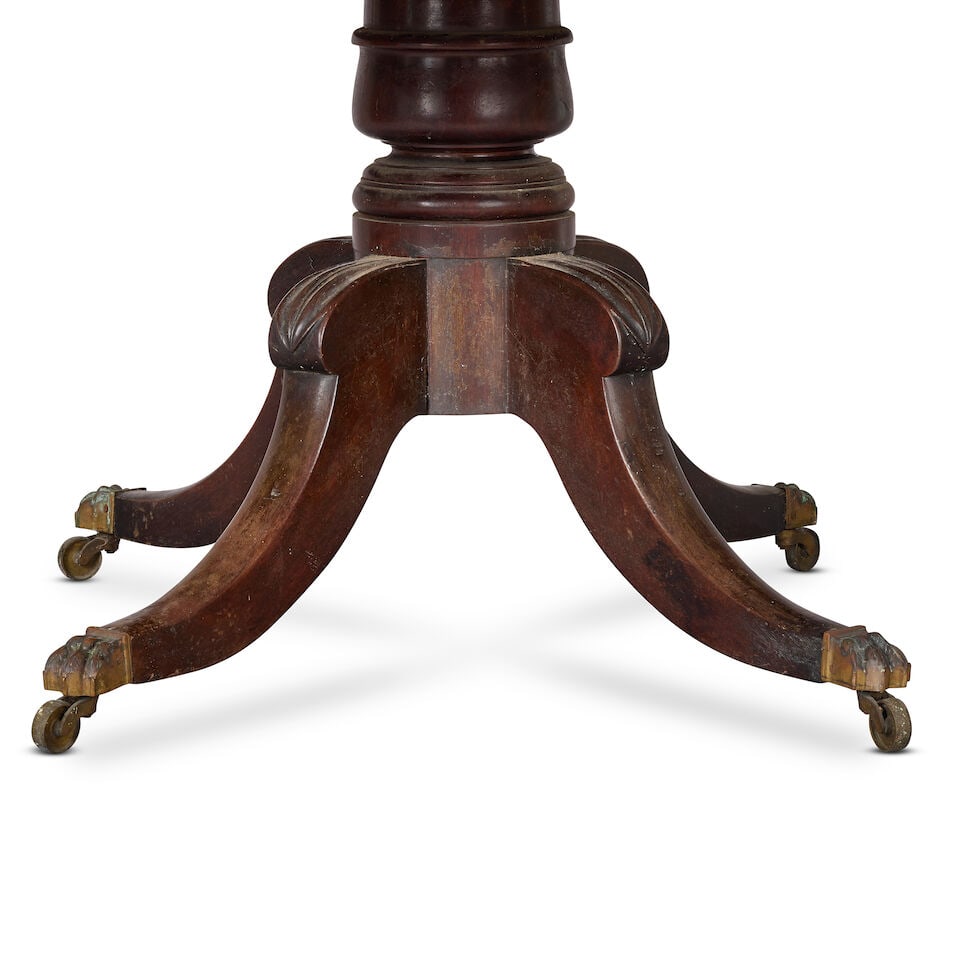 A William IV or early Victorian mahogany octagonal drum top library table 1835-1850 - 4