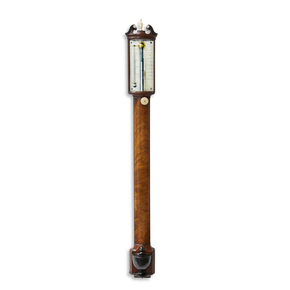 An early 19th century mahogany cased stick barometer signed'Troughton, London', (1 of 1)