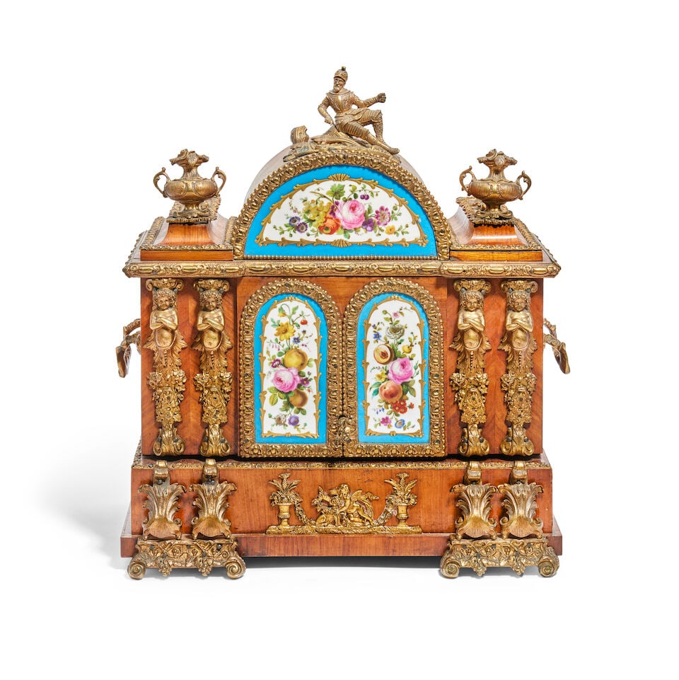 An unusual third quarter 19th century French gilt bronze mounted and Sèvres-style porcelain... (1 of 2)